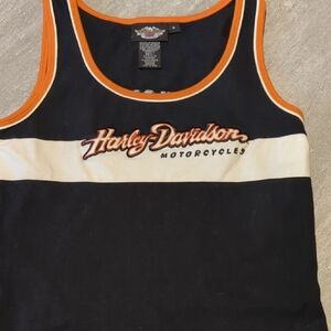 Harley-Davidson Black and Orange Tank Top